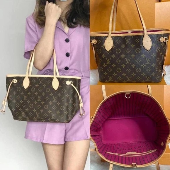 Louis Vuitton, Bags, Pink Insidelouis Vuitton Monogram Neverfull Pm  Pivoine